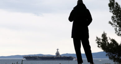 Aircraft carrier USS Gerald R. Ford arrives in Croatia for repairs
