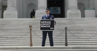 Air Force major restricted to DC base, under investigation after uniformed protest