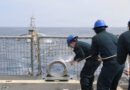 US destroyer practices at-sea drone refueling